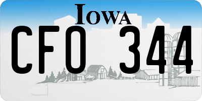 IA license plate CFO344