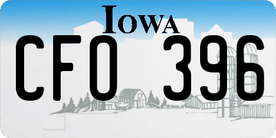 IA license plate CFO396