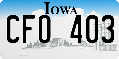 IA license plate CFO403
