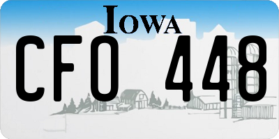 IA license plate CFO448
