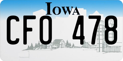 IA license plate CFO478