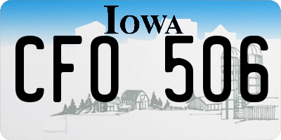IA license plate CFO506