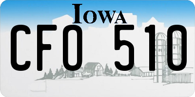 IA license plate CFO510