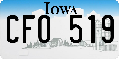 IA license plate CFO519