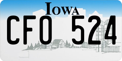 IA license plate CFO524