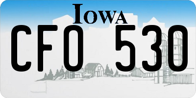 IA license plate CFO530