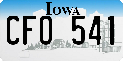 IA license plate CFO541