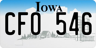 IA license plate CFO546
