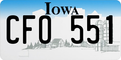 IA license plate CFO551