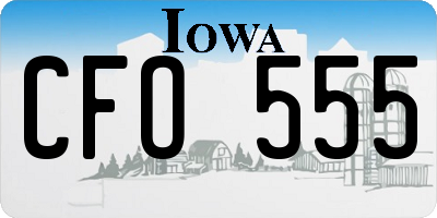 IA license plate CFO555