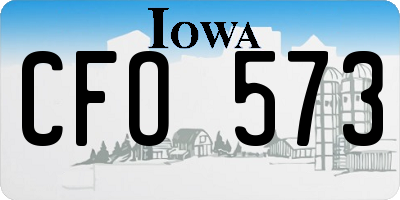 IA license plate CFO573