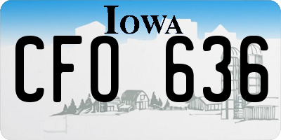 IA license plate CFO636
