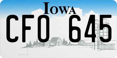 IA license plate CFO645