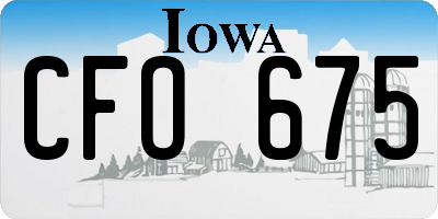 IA license plate CFO675