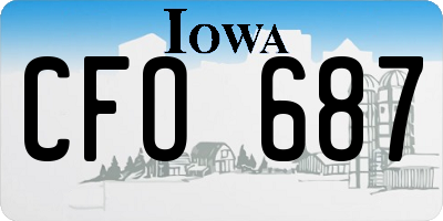 IA license plate CFO687