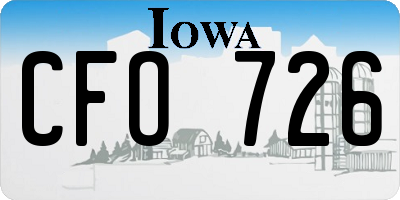 IA license plate CFO726