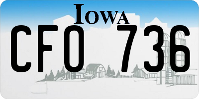 IA license plate CFO736