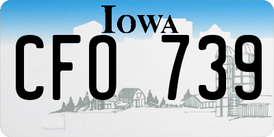 IA license plate CFO739