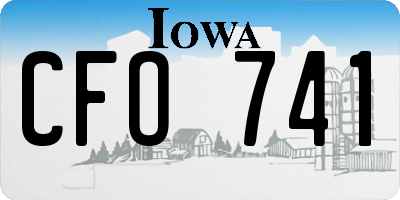 IA license plate CFO741