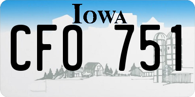 IA license plate CFO751