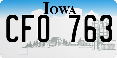 IA license plate CFO763