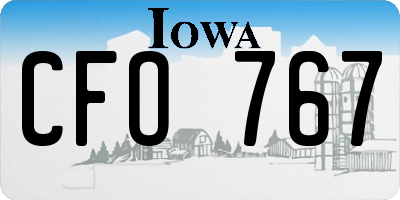 IA license plate CFO767