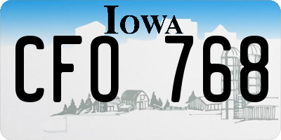 IA license plate CFO768