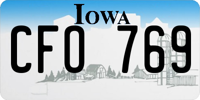 IA license plate CFO769