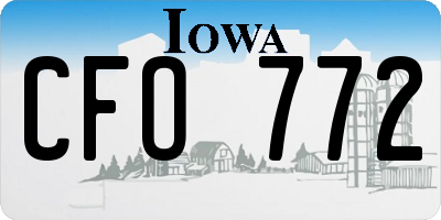 IA license plate CFO772