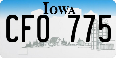 IA license plate CFO775