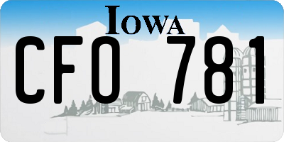 IA license plate CFO781