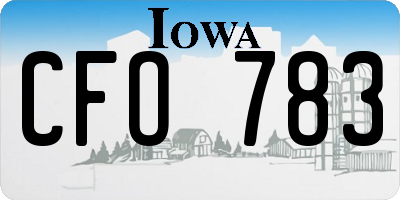 IA license plate CFO783