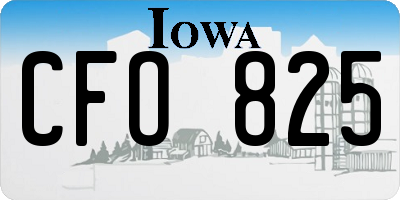 IA license plate CFO825
