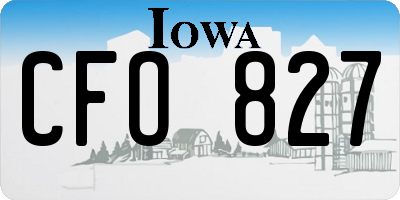 IA license plate CFO827
