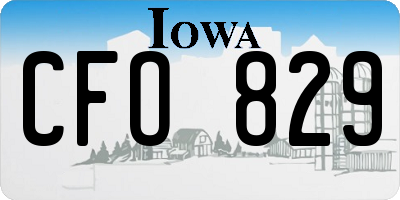 IA license plate CFO829