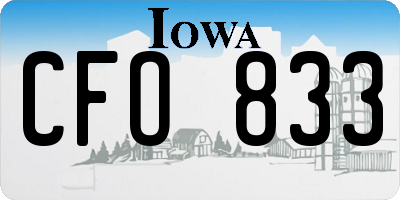 IA license plate CFO833