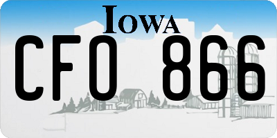 IA license plate CFO866