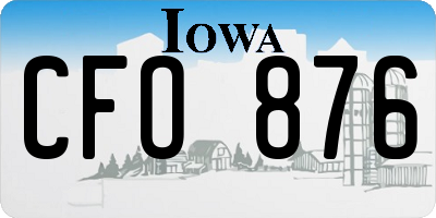 IA license plate CFO876