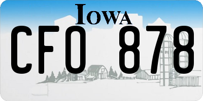 IA license plate CFO878