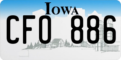 IA license plate CFO886