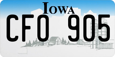 IA license plate CFO905