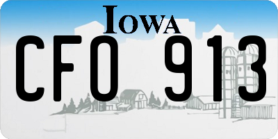 IA license plate CFO913