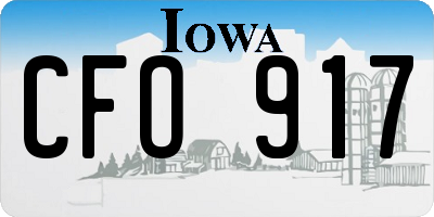 IA license plate CFO917