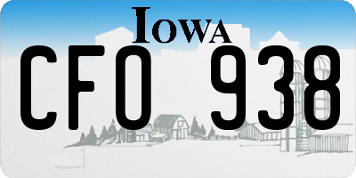IA license plate CFO938
