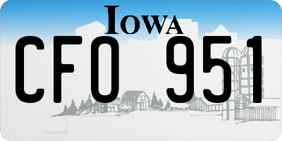 IA license plate CFO951