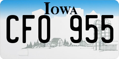 IA license plate CFO955