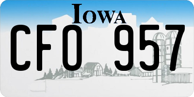 IA license plate CFO957