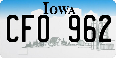 IA license plate CFO962