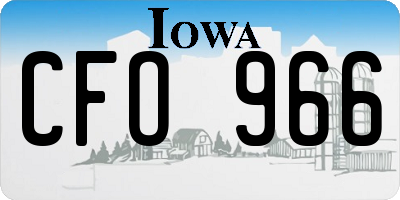 IA license plate CFO966