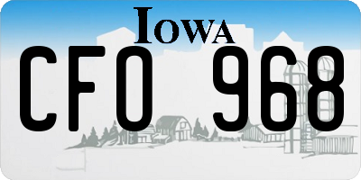IA license plate CFO968